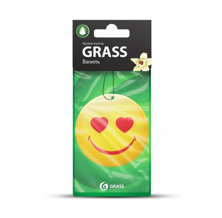 Ароматизатор картонный GRASS Смайл Ваниль ST-0400 Ароматизатор картонный GRASS Смайл Ваниль ST-0400