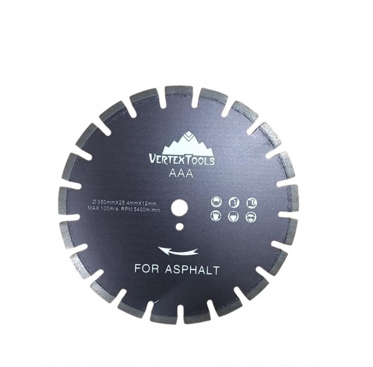Диск алмазный по АСФАЛЬТУ 350мм VERTEX (10шт) Диск алмазный по АСФАЛЬТУ 350мм VERTEX (10шт)