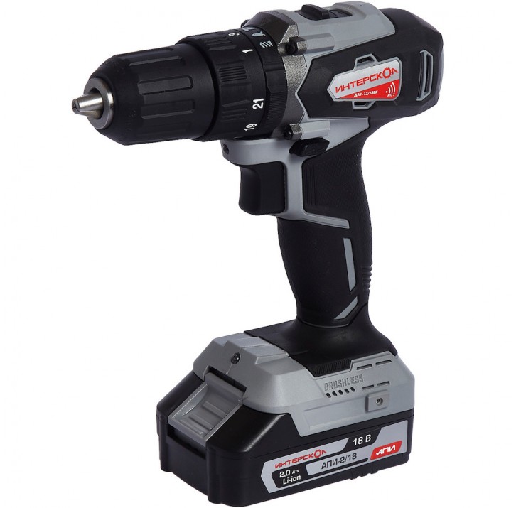 Дрель аккумуляторная Интерскол ДАУ-13/18ВК АПИ кейс 1,5Ач Дрель аккумуляторная Интерскол ДАУ-13/18ВК АПИ кейс 1,5Ач