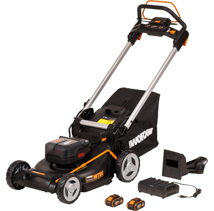 Газонокосилка WORX WG749E 40В, 4Ач х2, ЗУ 2А х2 аккумуляторная самоходная Газонокосилка WORX WG749E 40В, 4Ач х2, ЗУ 2А х2 аккумуляторная самоходная