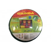 GRINDA шланг 3/4″ x 15 м, наконечник-распылитель, поливочная арматура, Поливочный набор (428497-3/4-