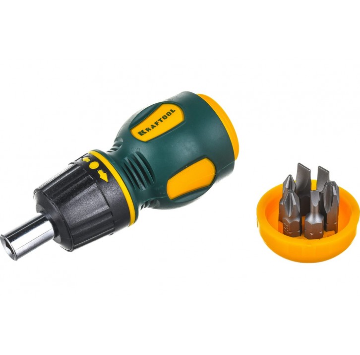 KRAFTOOL Kompakt-6 с битами 6 предм., Реверсивная отвертка (26190-H7) KRAFTOOL Kompakt-6 с битами 6 предм., Реверсивная отвертка (26190-H7)