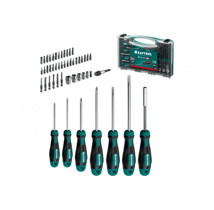 KRAFTOOL X-Drive-50 50 предм., Набор отверток и насадок (25815) KRAFTOOL X-Drive-50 50 предм., Набор отверток и насадок (25815)
