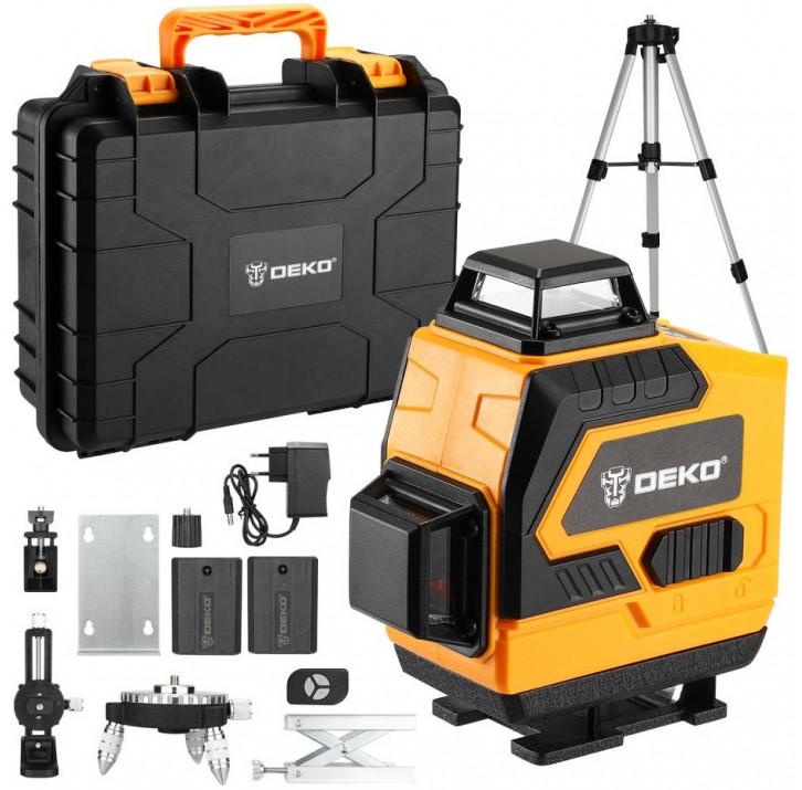 Лазерный уровень DEKO DKLL 16 самовыравнивающийся в кейсе со штативом 065-0233 Лазерный уровень DEKO DKLL 16 самовыравнивающийся в кейсе со штативом 065-0233