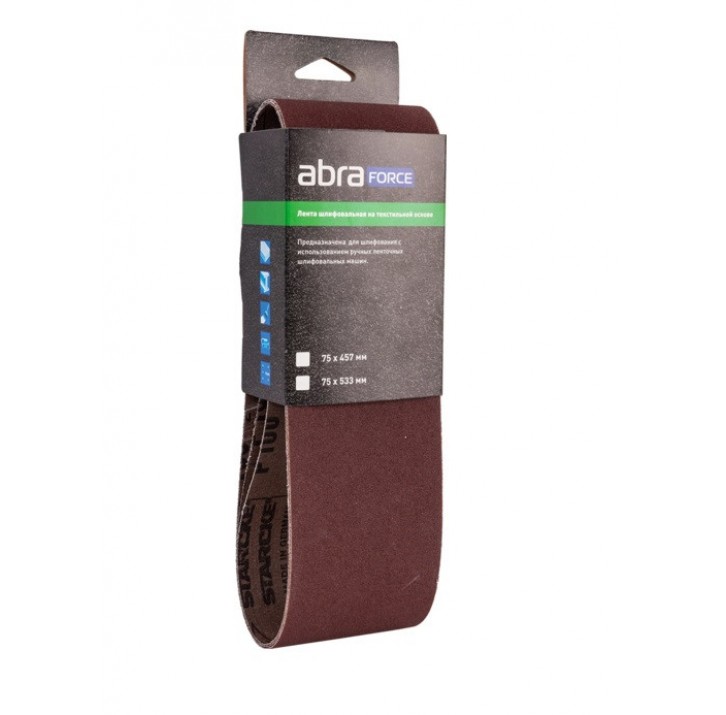 Лента шлифовальная на текстильной основе ABRAforce 100х610 мм (уп. 3шт.), Р80 Лента шлифовальная на текстильной основе ABRAforce 100х610 мм (уп. 3шт.), Р80