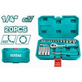 Набор головок 1/4" с трещоткой 20шт TOTAL Набор головок 1/4" с трещоткой 20шт TOTAL