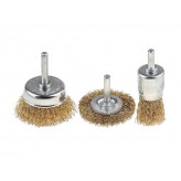 Набор щеток-крацовок со шпилькой для дрели , 3 предмета Ремо.. Набор щеток-крацовок со шпилькой для дрели , 3 предмета Ремо..