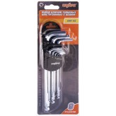 Набор торцевых шестигранных ключей OMBRA с шаром H1.5-10 мм, 9 предметов   OMT9S