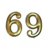 Номерки пластиковые №6 (большие) BN/GP черное золото  (50шт.*20уп.)