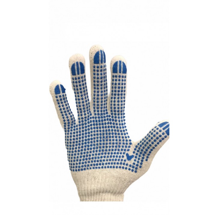 Перчатка х/б 10кл с ПВХ 4-нитка Белая 10шт.(300шт.) Перчатка х/б 10кл с ПВХ 4-нитка Белая 10шт.(300шт.)