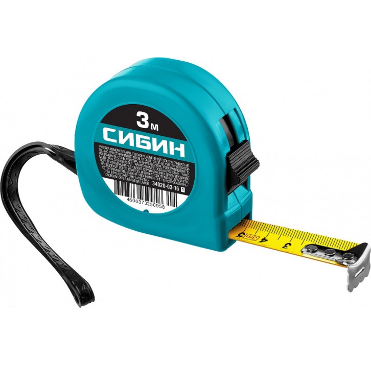 СИБИН 3м х 16мм, Рулетка (34020-03-16) СИБИН 3м х 16мм, Рулетка (34020-03-16)