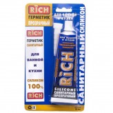 Силикон санитарный RICH прозрачный тюбик 85мл 12шт