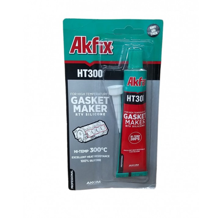 Силикон термостойкий AKFIX HT300 серый 50гр (Блистер), (24шт)