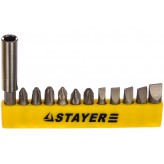 STAYER 12 шт, Набор бит с адаптером (2609-H12_z01)
