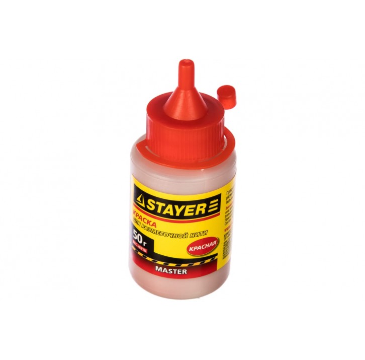 STAYER 50 гр, Красная краска для малярных разметочных шнуров, MASTER (0640-2) STAYER 50 гр, Красная краска для малярных разметочных шнуров, MASTER (0640-2)