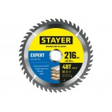 STAYER EXPERT 216 x 30/20мм 48Т, диск пильный по дереву, точ..