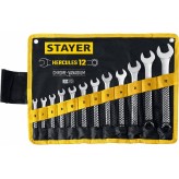 STAYER HERCULES, 12 шт, 6 - 22 мм, Набор комбинированных гае..