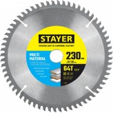 STAYER MULTI MATERIAL 230х32/30мм 64Т, диск пильный по алюми..