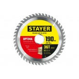 STAYER OPTIMA 190 x 20/16мм 36Т, диск пильный по дереву, опт..