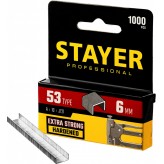 STAYER тип 53 (A/10/JT21) 6 мм, 1000 шт, калибр 23GA, скобы ..