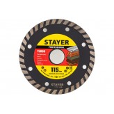 STAYER TURBO 115 мм (22.2 мм, 7х2.4 мм), Алмазный диск, Prof..