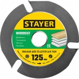 STAYER WOODCUT 125х22,2мм, 3 резца, диск пильный по дереву д..