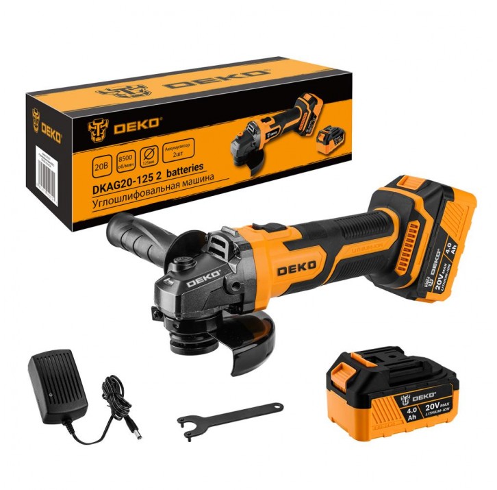 УШМ аккумуляторная DEKO DKAG 20-125 20v 2*4.0Ah Li-Ion 063-2151 УШМ аккумуляторная DEKO DKAG 20-125 20v 2*4.0Ah Li-Ion 063-2151