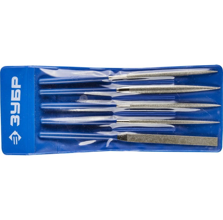 ЗУБР 140х75мм, 5 предметов P 140, Набор алмазных надфилей в пакете PVC, ЭКСПЕРТ (33386-140-H5) ЗУБР 140х75мм, 5 предметов P 140, Набор алмазных надфилей в пакете PVC, ЭКСПЕРТ (33386-140-H5)