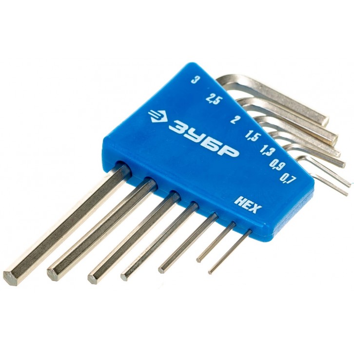 ЗУБР 7 шт, Набор мини имбусовых ключей (27471-H7) ЗУБР 7 шт, Набор мини имбусовых ключей (27471-H7)