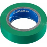 ЗУБР Электрик-10 15 мм х 10 м зеленая, Изоляционная лента ПВ..