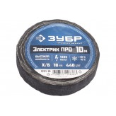 ЗУБР Электрик Про 18 мм х 10 м, черная, Изолента х/б, ПРОФЕС..