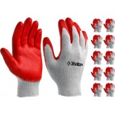 ЗУБР L-XL, 13 класс, 10 пар, х/б, перчатки с одинарным облив..