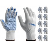 ЗУБР L-XL, 13 класс, 10 пар, х/б, перчатки с точками увеличе..