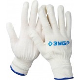 ЗУБР L-XL, 13 класс, х/б, перчатки трикотажные тонкие, без п..