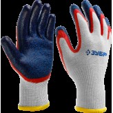 ЗУБР L-XL, перчатки с двойным текстурированным нитриловым об..