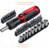 ЗУБР Реверсивно-рычажная отвертка с насадками (25161-H31)